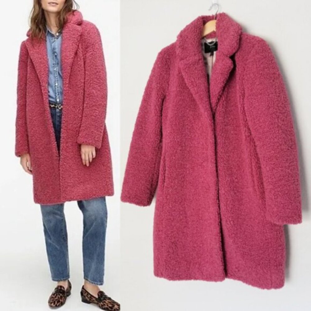 J. Crew's Plush Teddy Sherpa in Pink - Picture 11 of 15